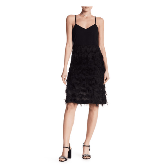 Romeo & Juliet Couture Dresses & Skirts - Romeo & Juliet Strappy Plunge Fringe Dress Black Size M